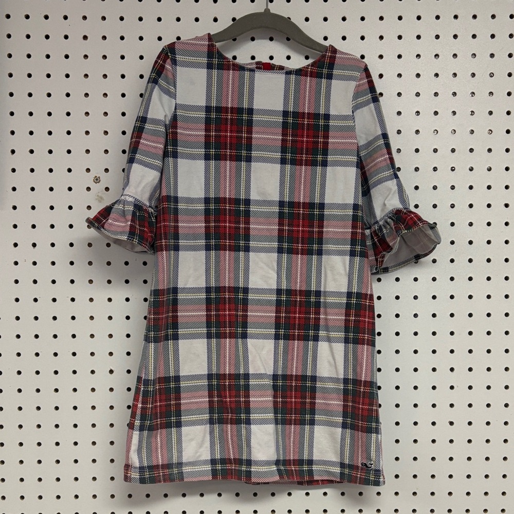 Vineyard Vines Kids Plaid Dress in Red and Blue